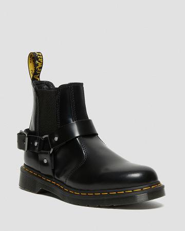 Men's Dr Martens Wincox Smooth Leather Buckle Boots Black | AU 458VRW